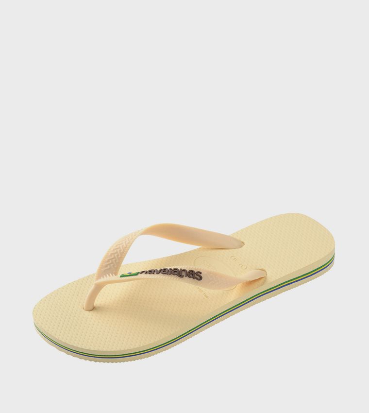 Textured Thong-Strap Flip-Flops
