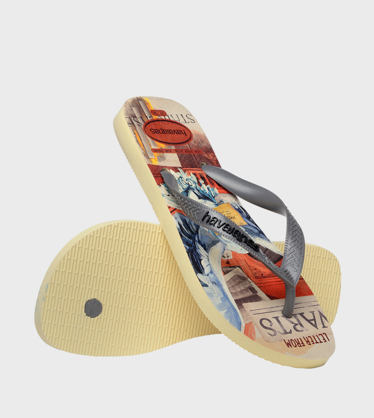 Textured Thong-Strap Flip-Flops