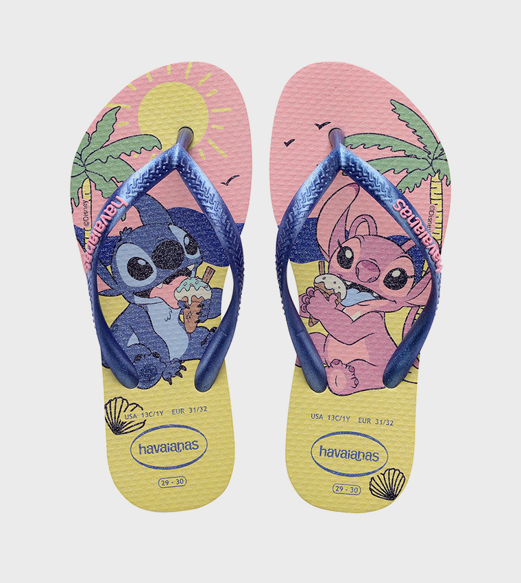 Slim Disney Printed Thong-Strap Flip-Flops