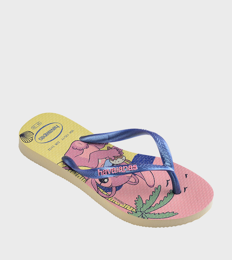 Slim Disney Printed Thong-Strap Flip-Flops