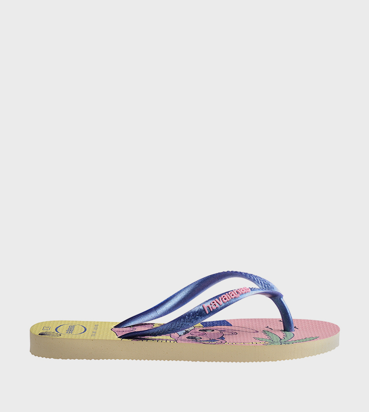 Slim Disney Printed Thong-Strap Flip-Flops