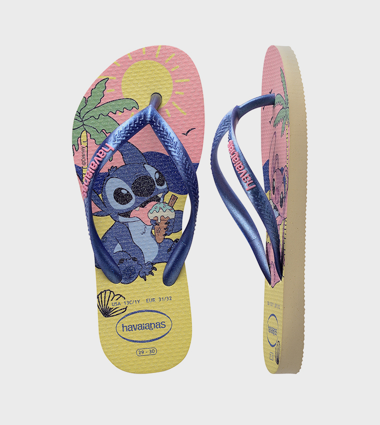 Slim Disney Printed Thong-Strap Flip-Flops