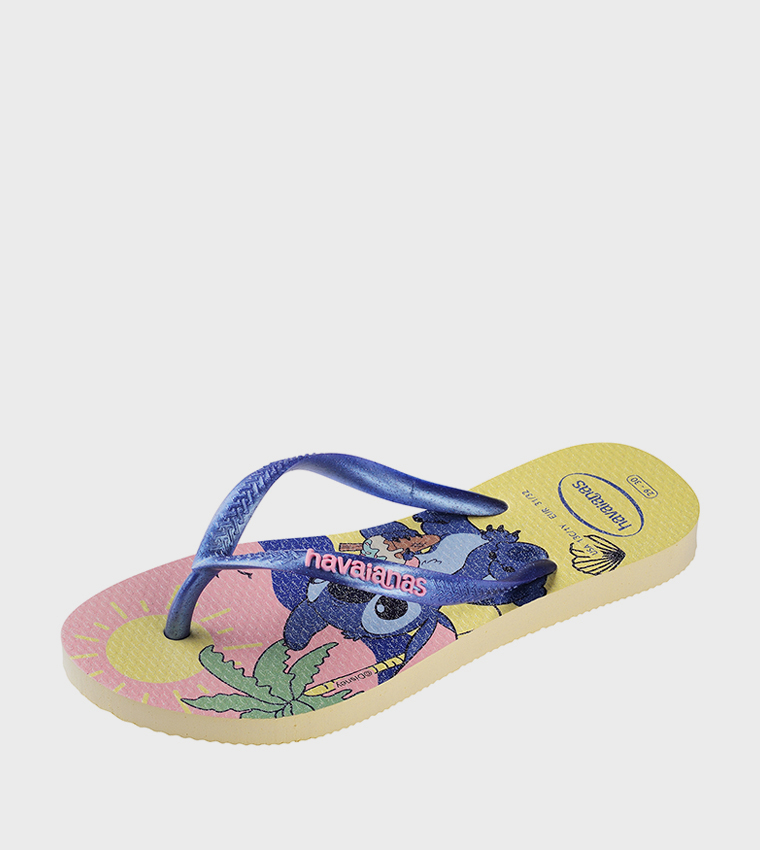 Slim Disney Printed Thong-Strap Flip-Flops