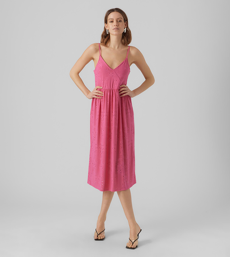 vero moda dress pink Vero Moda Bell Sleeve Satin Mini Dress in Pink