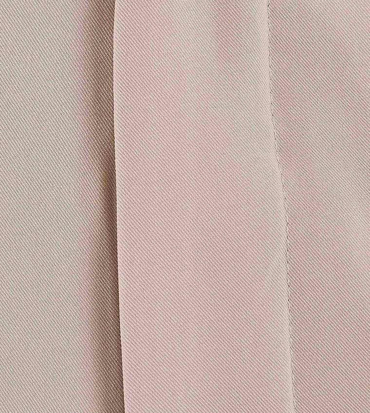 Solid Wide Leg Trousers with Button Closure