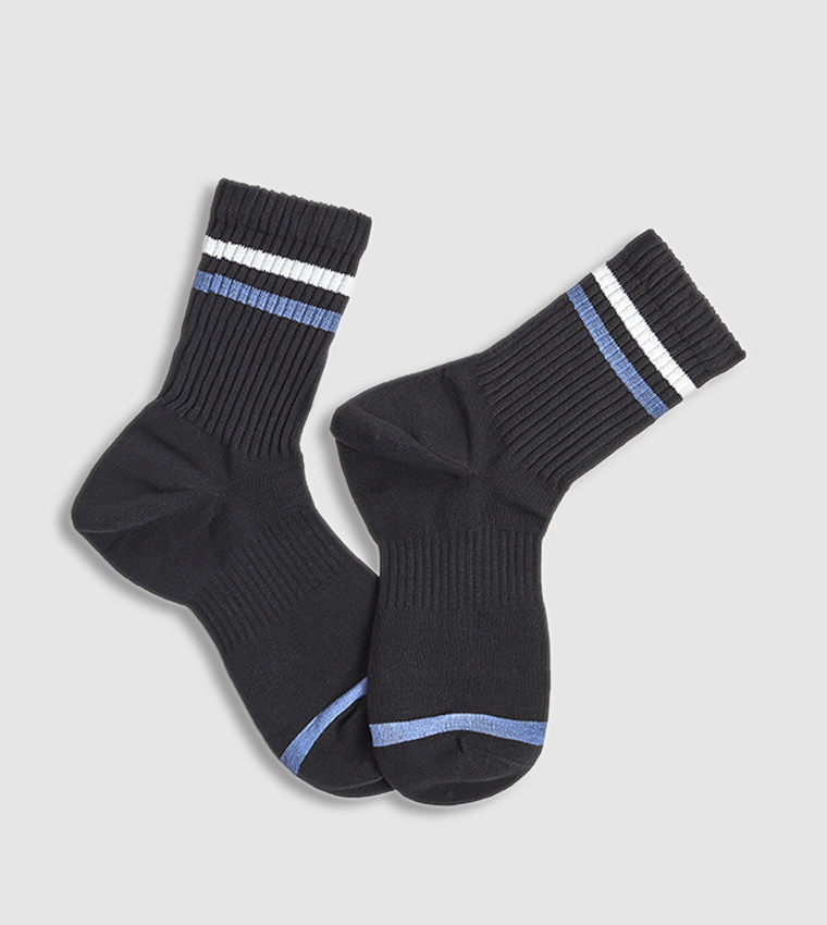 3 Pack Striped Crew Socks