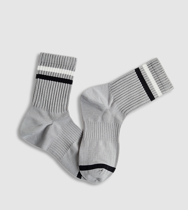 3 Pack Striped Crew Socks