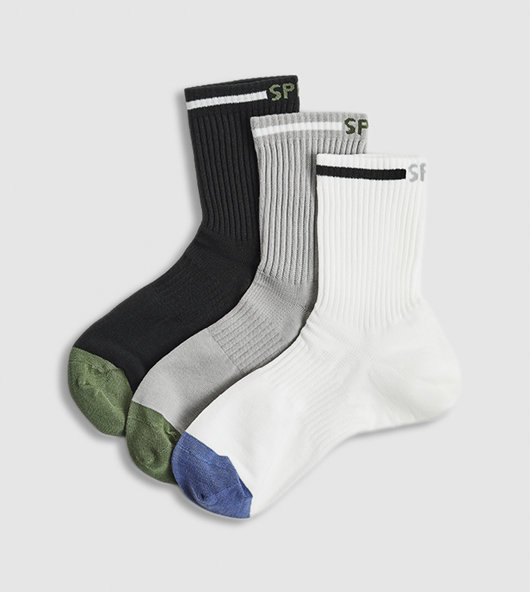 3 Pack Patterned Crew Socks