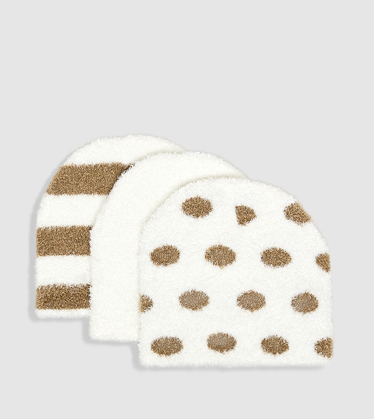3 Pack Patterned Textured Caps