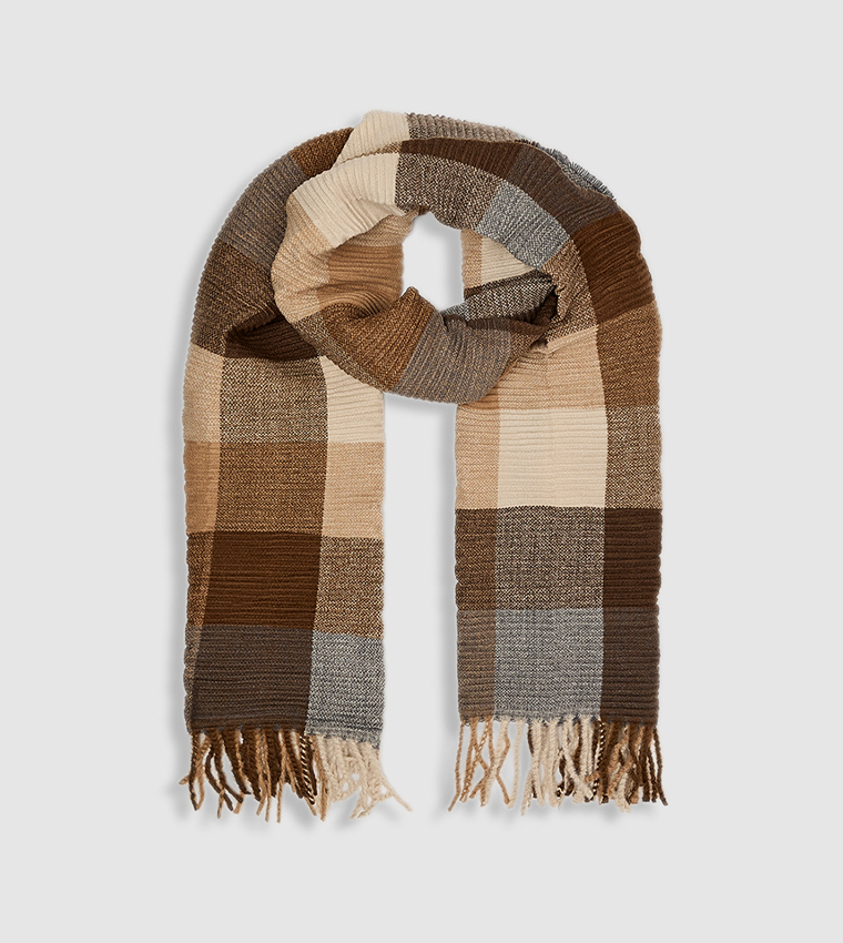 Checked Blanket Scarf