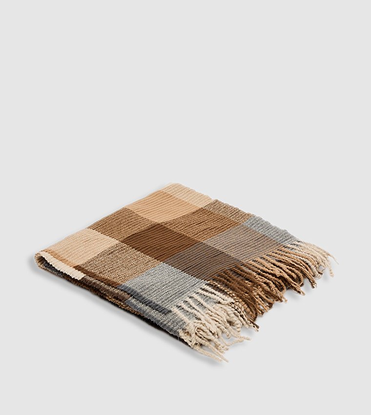 Checked Blanket Scarf