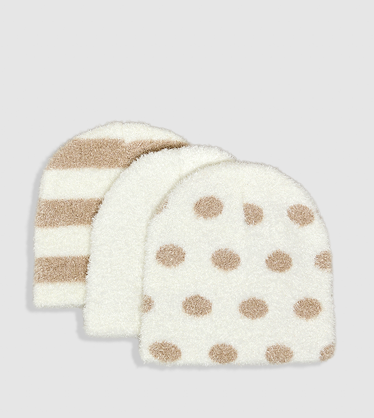 3 Pack Patterned Textured Caps