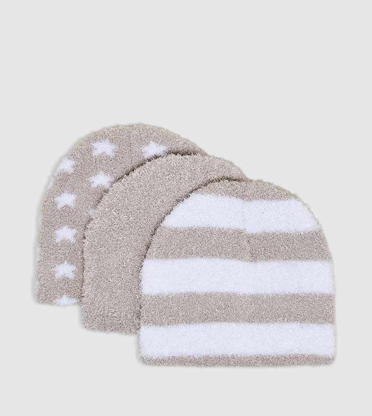 3 Pack Patterned Textured Caps