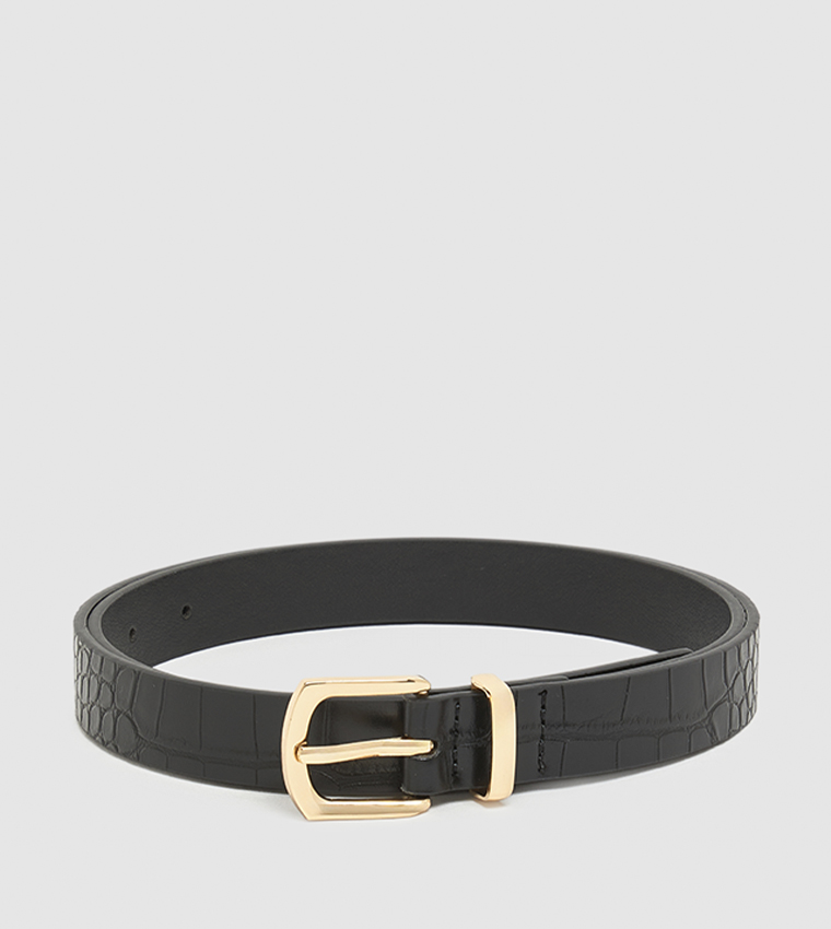 2 Pack Buckle Textured Belts