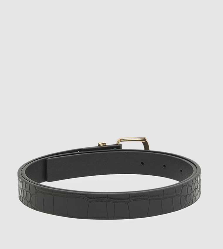 2 Pack Buckle Textured Belts
