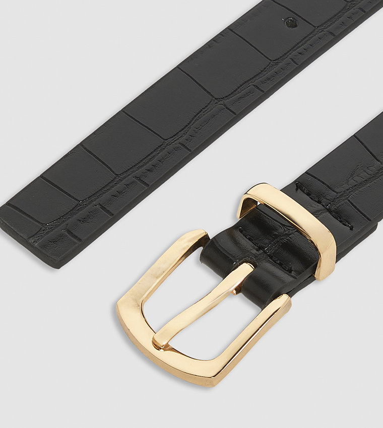 2 Pack Buckle Textured Belts