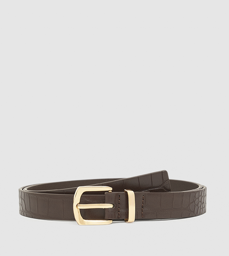 2 Pack Buckle Textured Belts