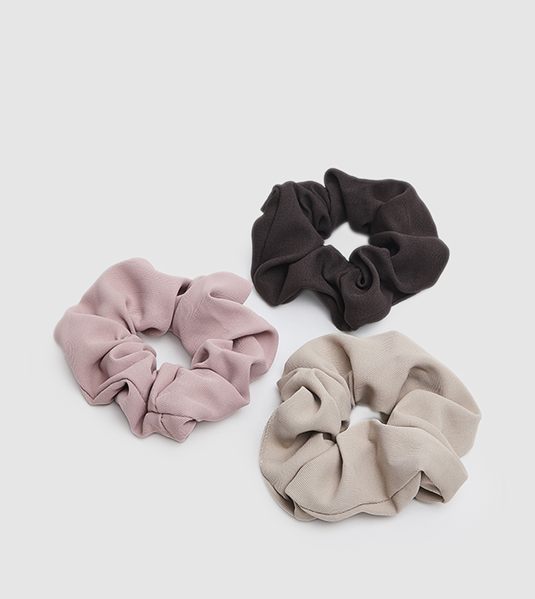 3 Pack Solid Scrunchies