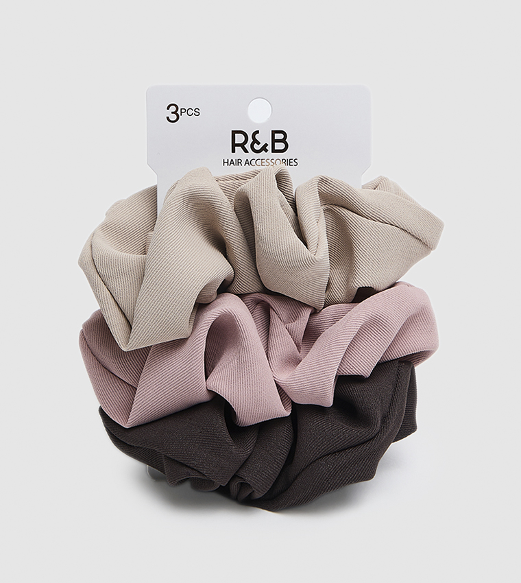 3 Pack Solid Scrunchies