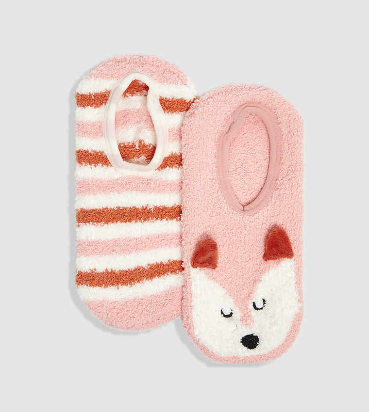 2 Pack Sherpa No-Show Socks