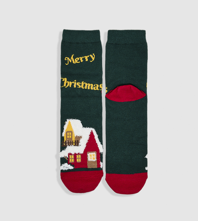 3 Pack Christmas Patterned Crew Socks