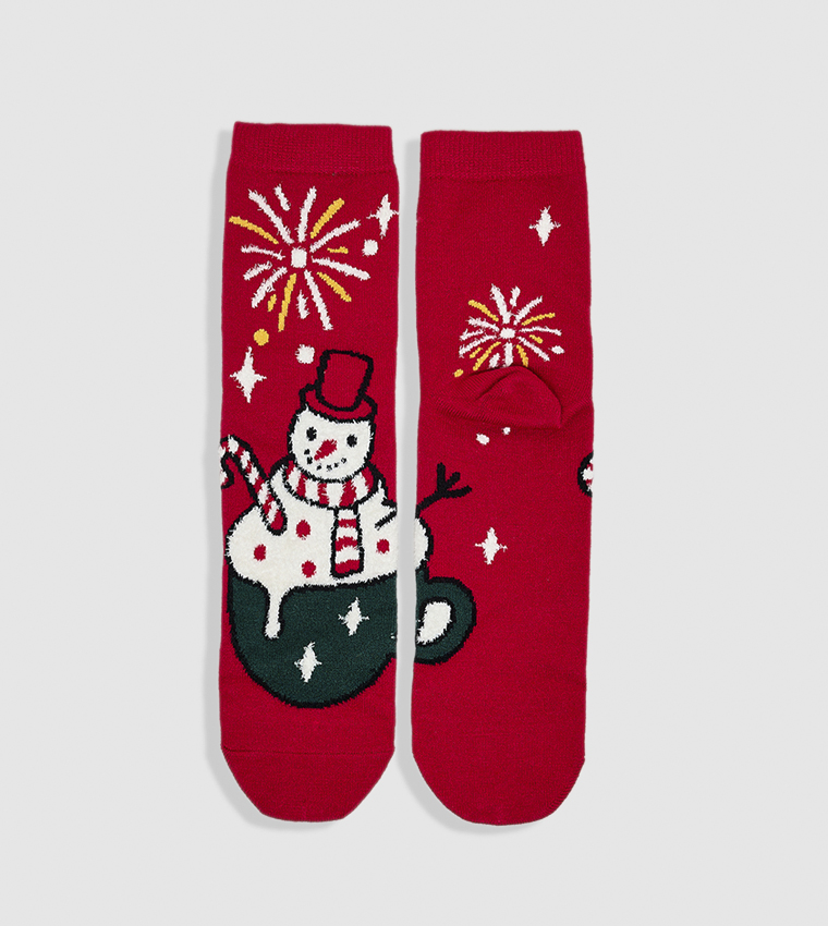 3 Pack Christmas Patterned Crew Socks