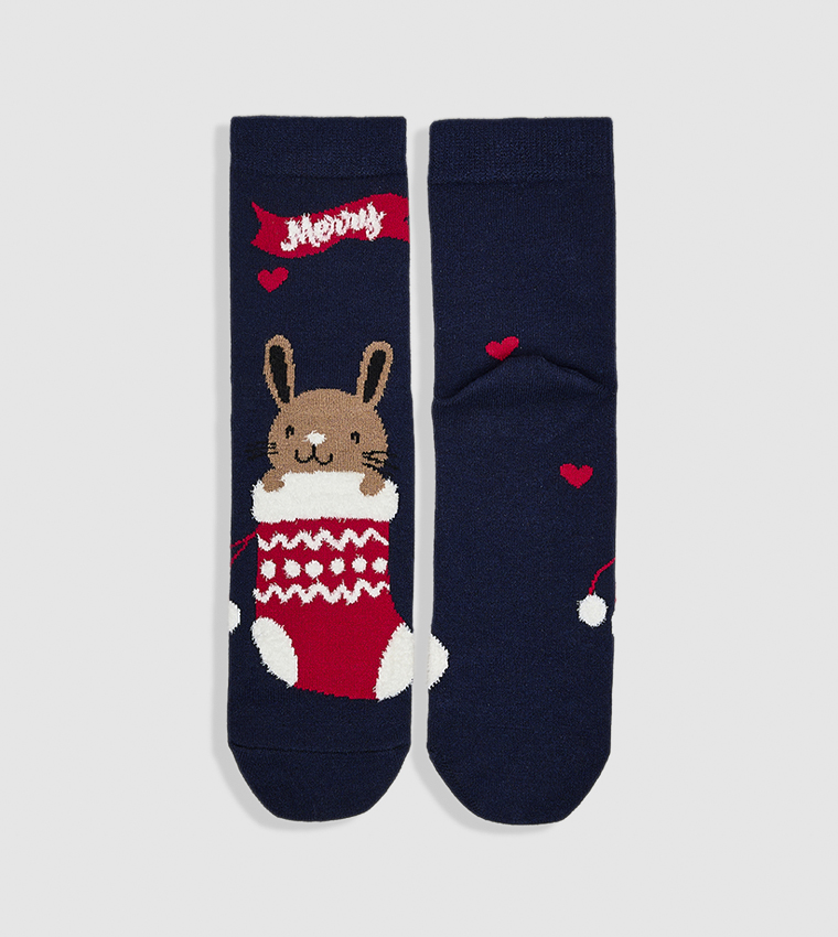 3 Pack Christmas Patterned Crew Socks