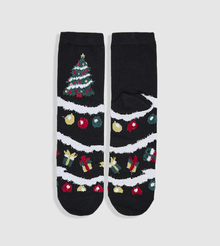 3 Pack Christmas Patterned Crew Socks