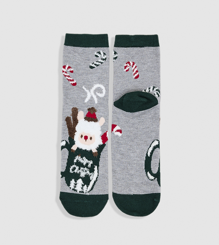 3 Pack Christmas Patterned Crew Socks
