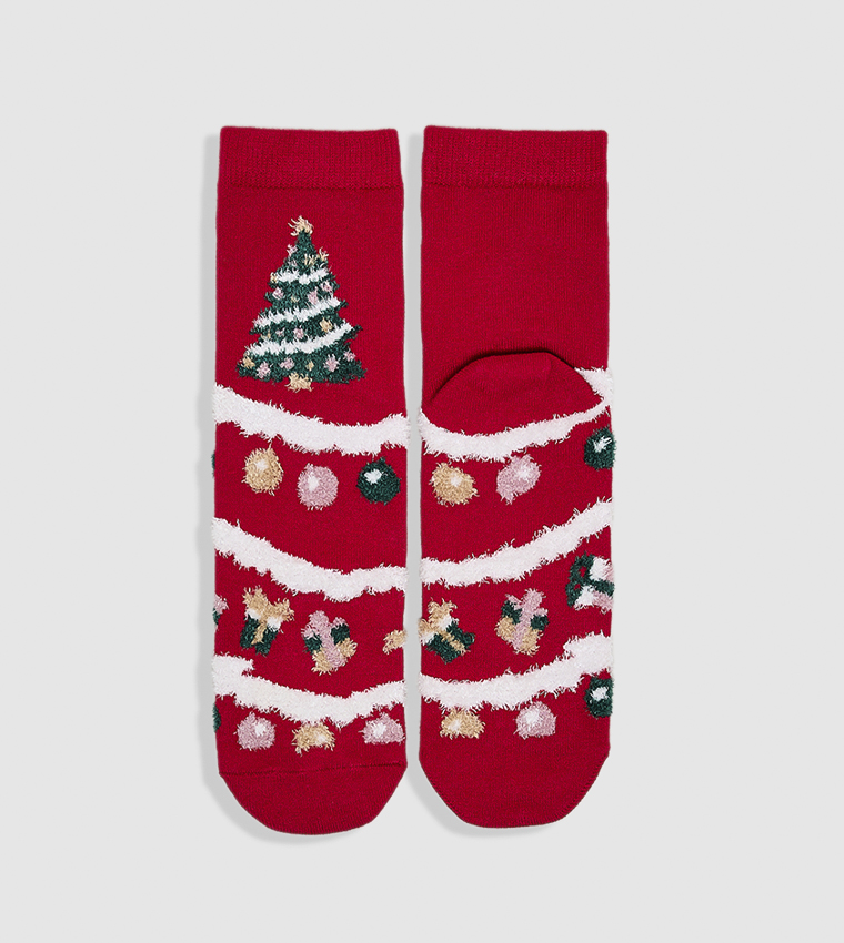 3 Pack Christmas Patterned Crew Socks