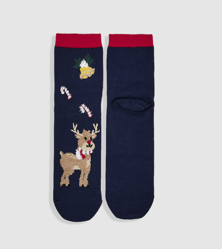 3 Pack Christmas Patterned Crew Socks
