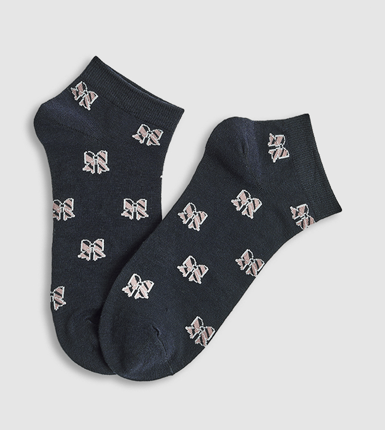 3 Pack Printed Ankle Socks