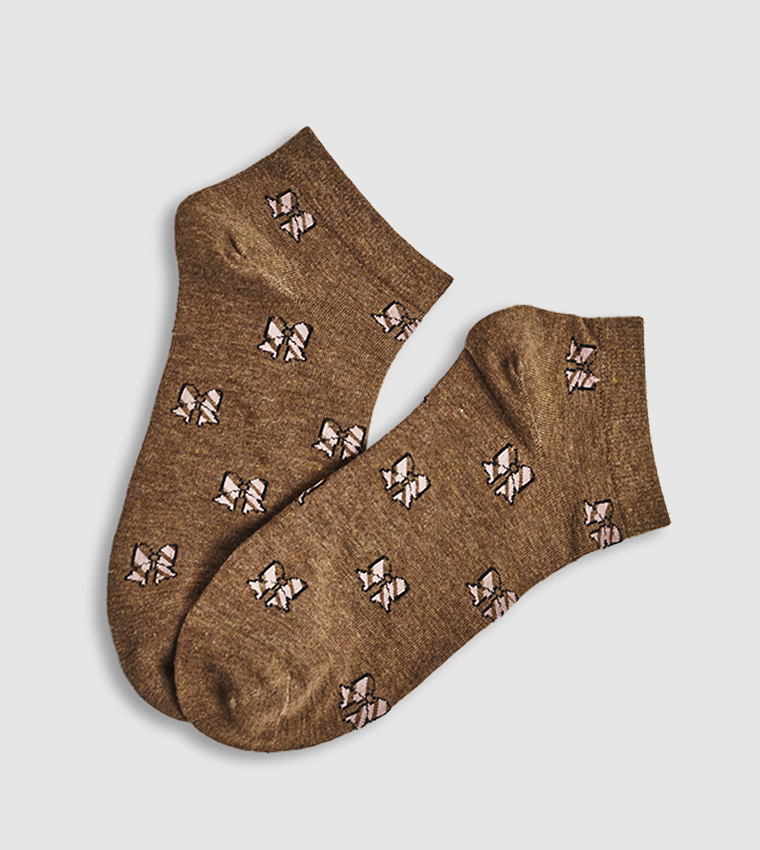 3 Pack Printed Ankle Socks