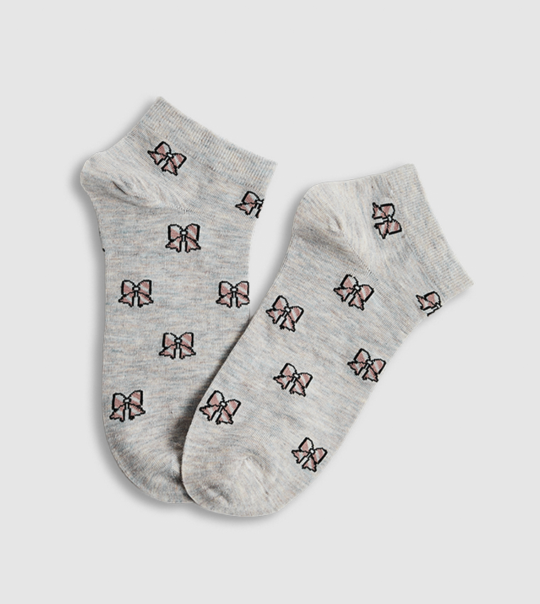 3 Pack Printed Ankle Socks
