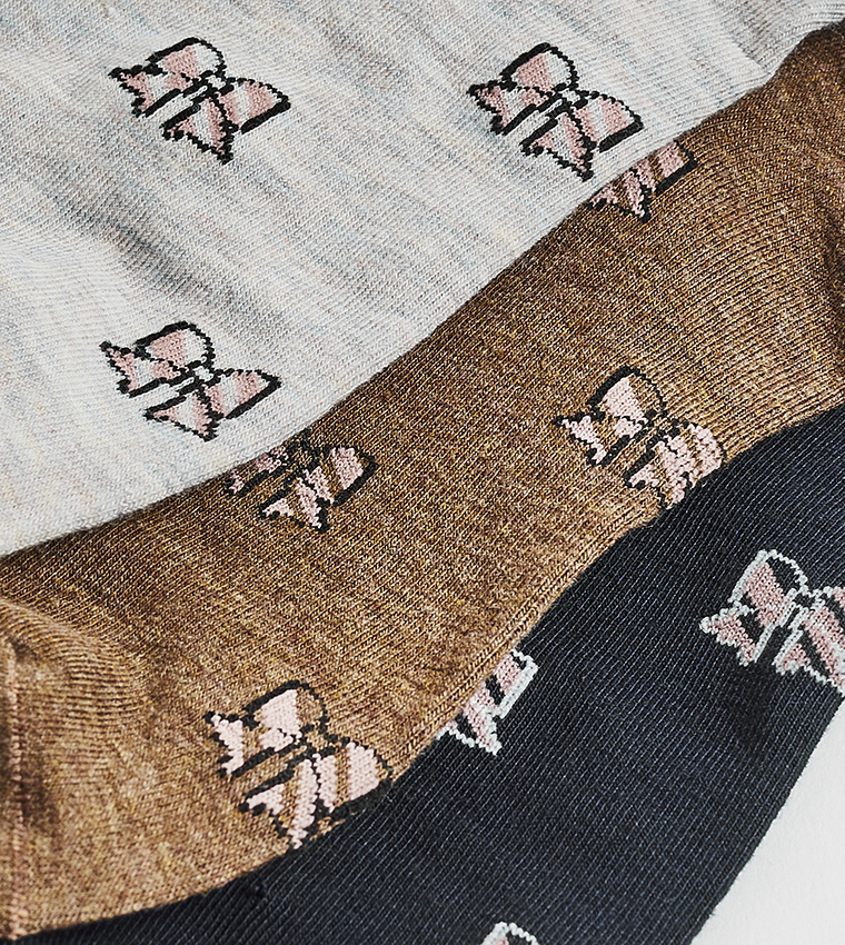 3 Pack Printed Ankle Socks