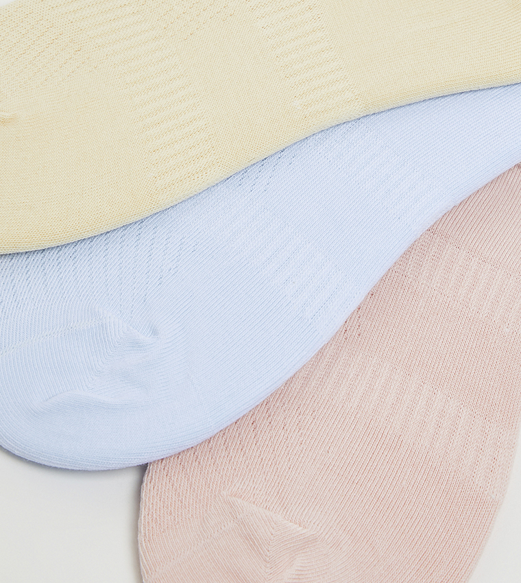 3 Pack Solid Ankle Socks