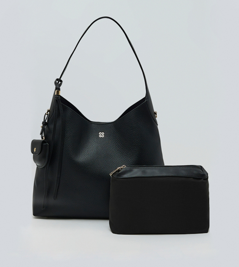 Solid Shoulder Bag Set