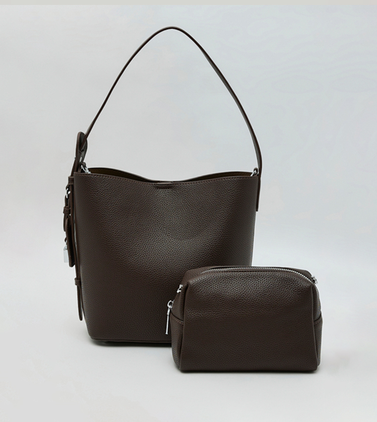 Solid Shoulder Bag Set