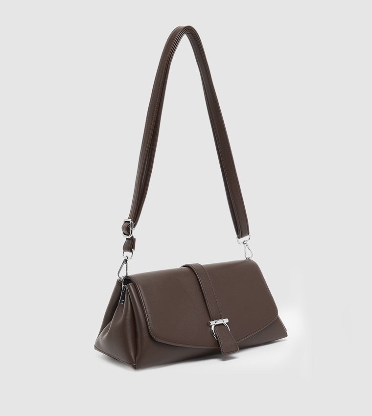 Solid Flap Crossbody Bag