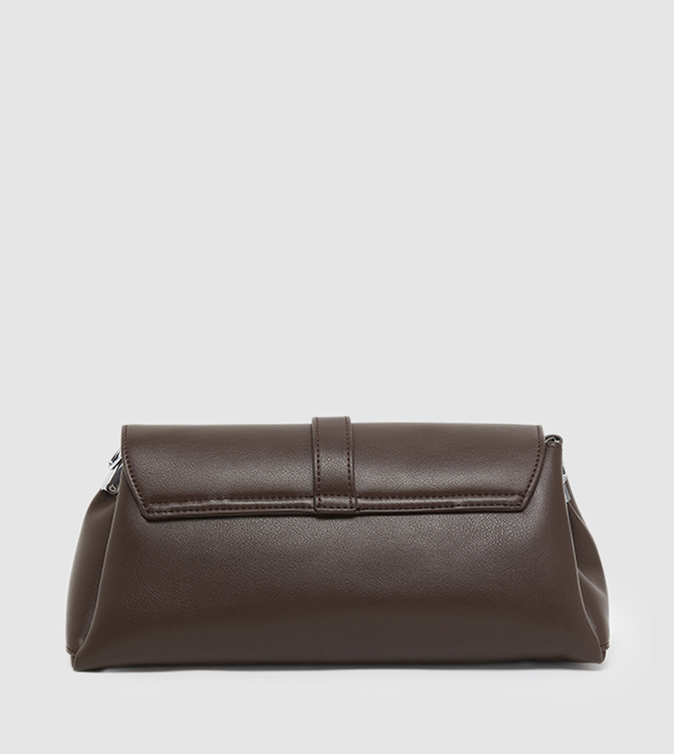 Solid Flap Crossbody Bag