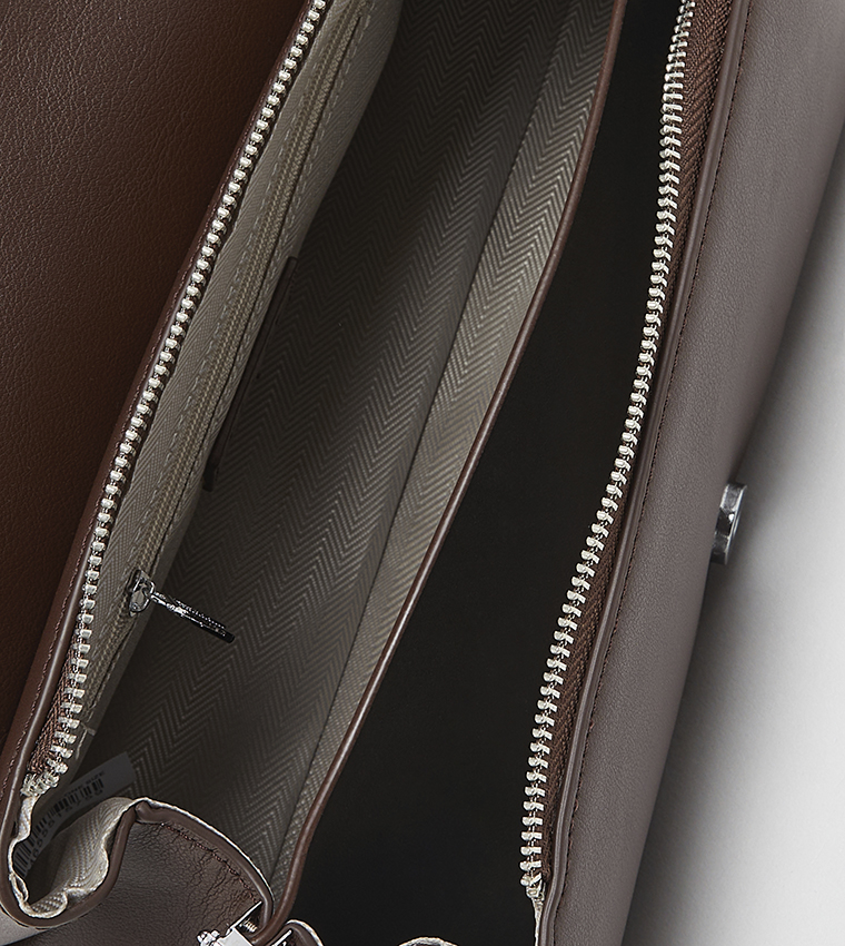 Solid Flap Crossbody Bag