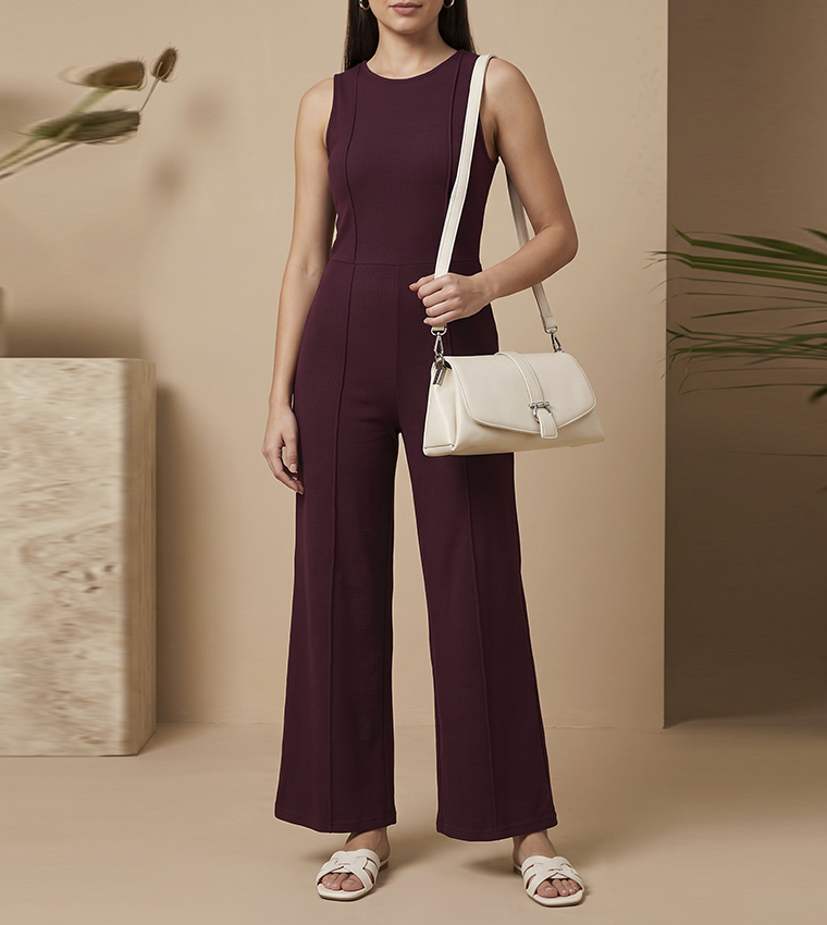 Solid Flap Crossbody Bag