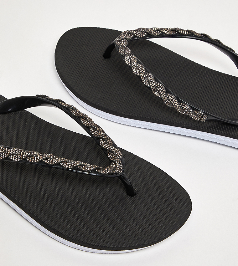 Embellished Strap Flip-Flops