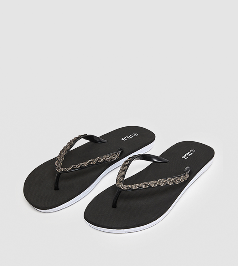 Embellished Strap Flip-Flops