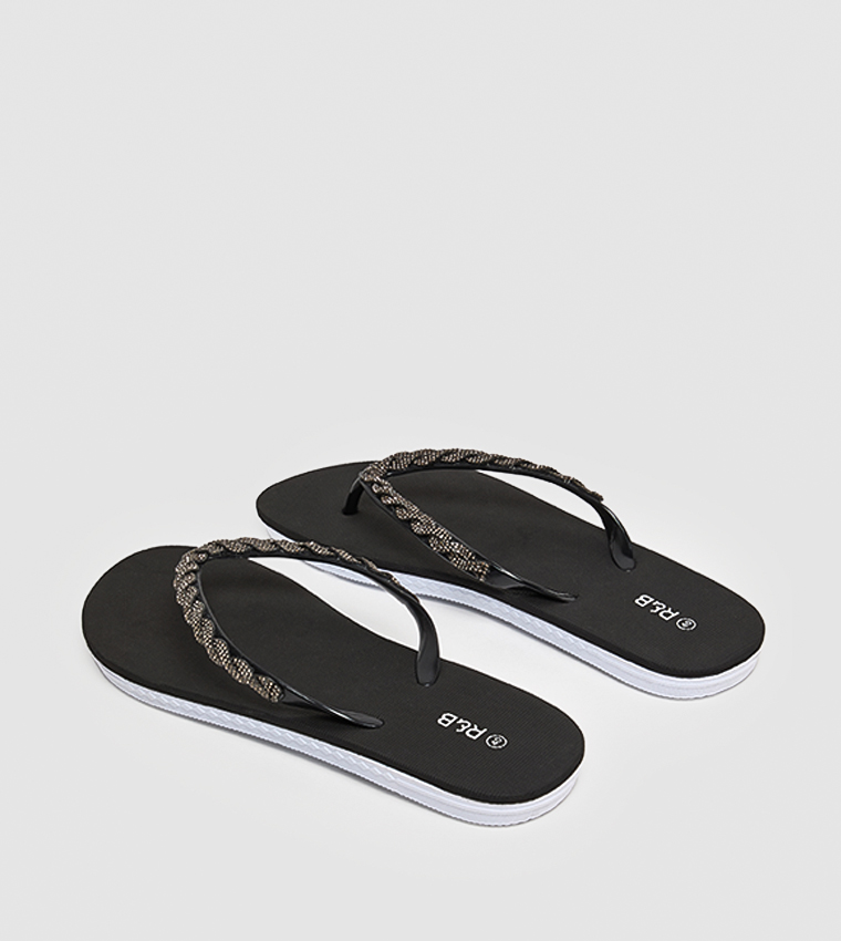 Embellished Strap Flip-Flops