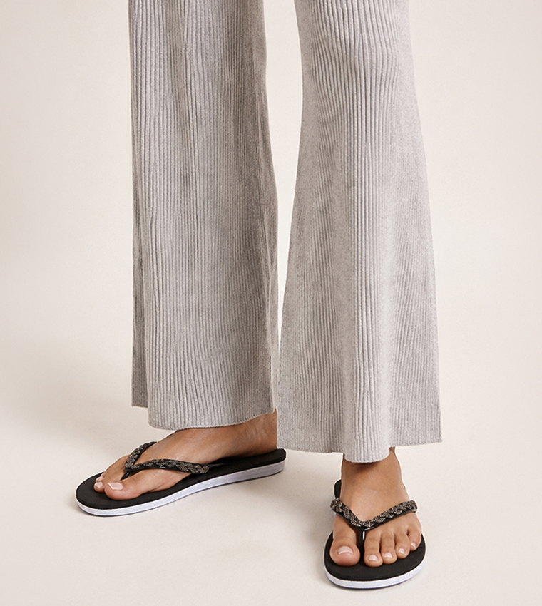 Embellished Strap Flip-Flops
