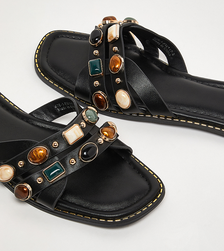 Embellished Flat Sandals