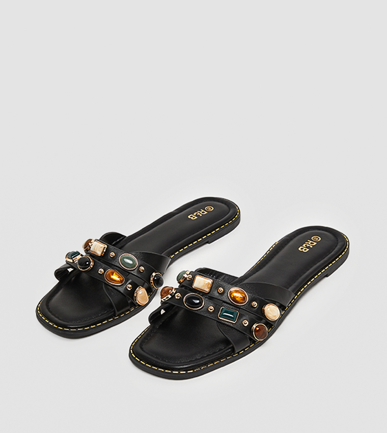Embellished Flat Sandals