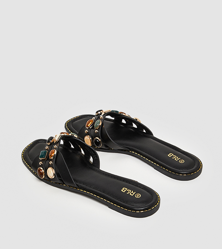 Embellished Flat Sandals