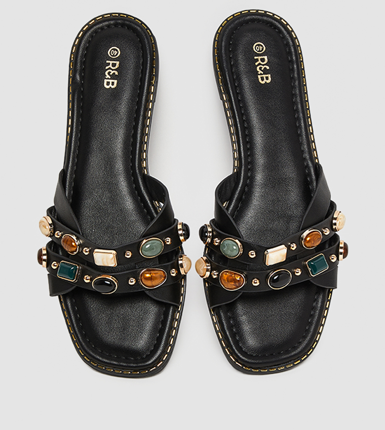 Embellished Flat Sandals